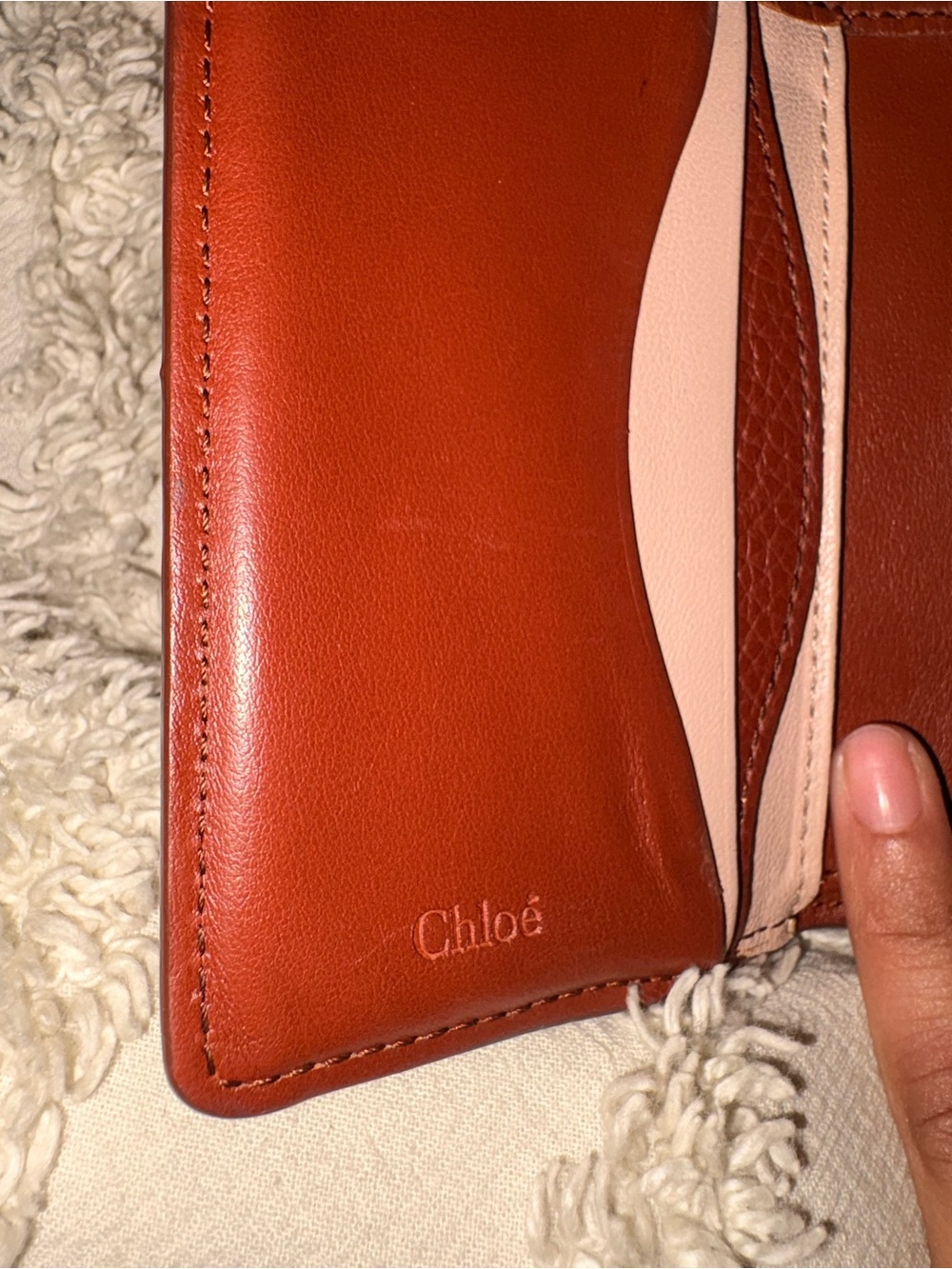 Chloé Brown Leather Wallet with Gold Padlock Charm - Picture 5 of 6